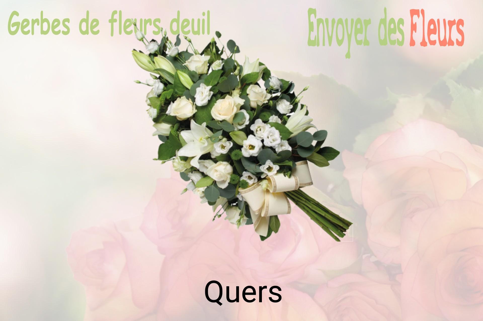 Gerbe de fleurs de deuil livrée à Quers